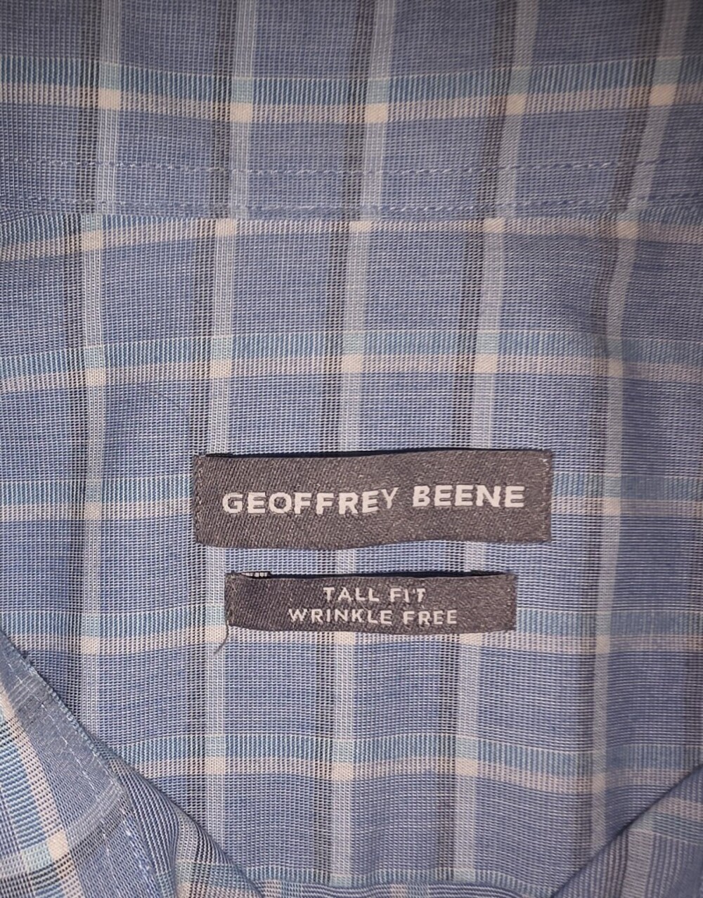 Geoffrey Beene Blue Plaid Button-Up Shirt